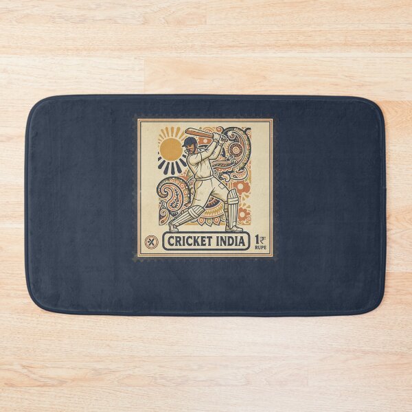 Item preview, Vintage Indian Cricket Player Batsman Stamp Art designed and sold by d247.
