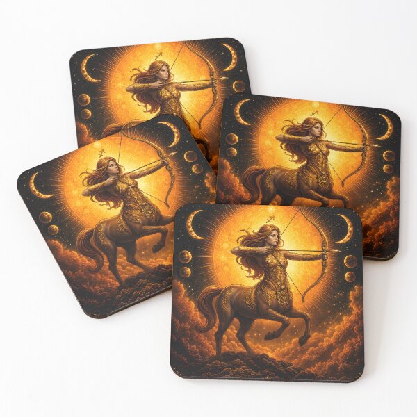Item preview, Golden Sagittarius Archer Zodiac: Cosmic Centaur Goddess designed and sold by Clavivs.