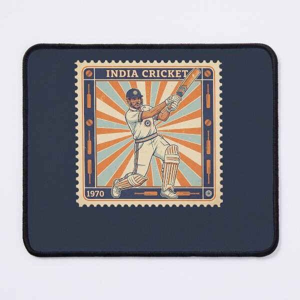Item preview, India Cricket Player Retro Stamp Art 1970 designed and sold by d247.
