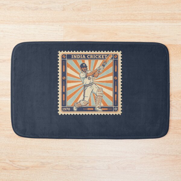 Item preview, India Cricket Player Retro Stamp Art 1970 designed and sold by d247.