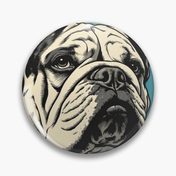 Item preview, Vintage Bulldog with Spiked Collar Pen and Ink Art designed and sold by Resolution Retro.