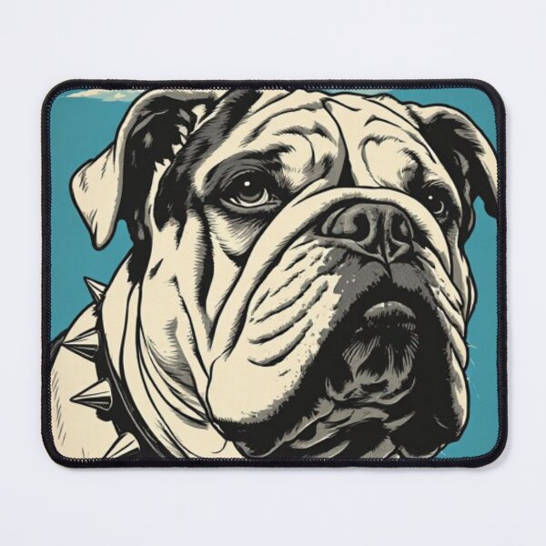 Item preview, Vintage Bulldog with Spiked Collar Pen and Ink Art designed and sold by Resolution Retro.