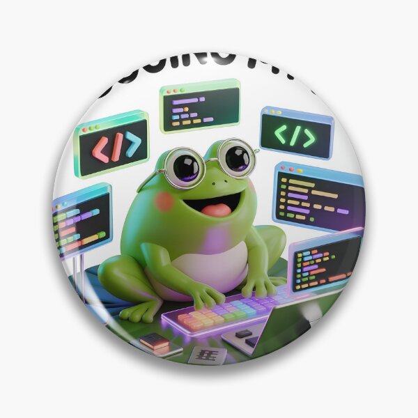 Item preview, DΞBUGGING MY POND Cute Frog Developer Geek Humor Design designed and sold by RBToper.