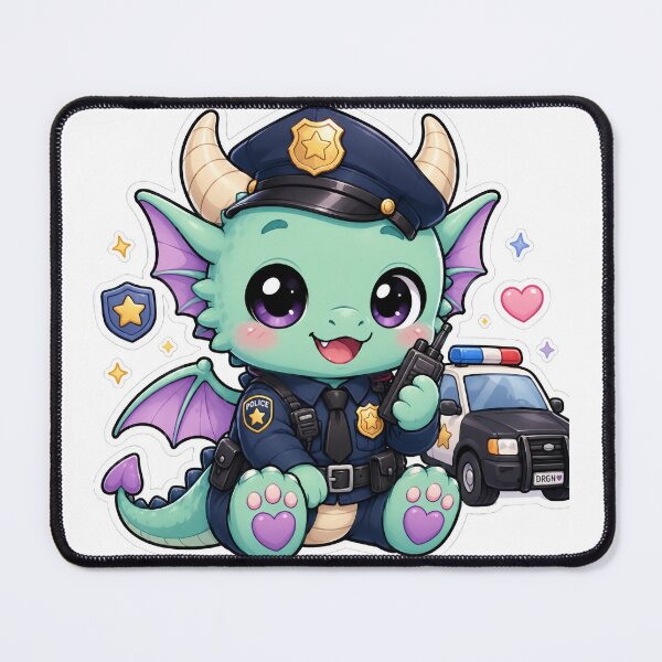 Item preview, Cute Kawaii Police Dragon Sticker designed and sold by PixelMood Stickers.