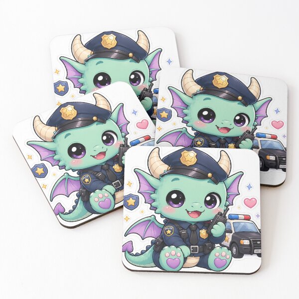 Item preview, Cute Kawaii Police Dragon Sticker designed and sold by PixelMood Stickers.