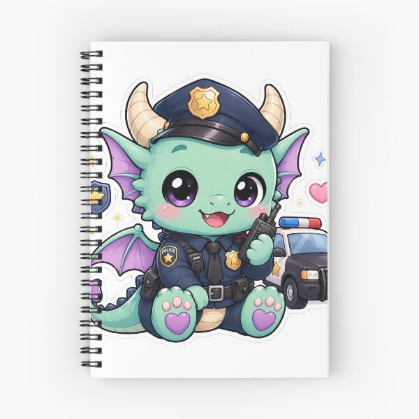 Item preview, Cute Kawaii Police Dragon Sticker designed and sold by PixelMood Stickers.