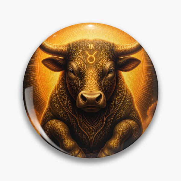 Item preview, Golden Taurus: Strength Cosmic Serenity Zodiac Art designed and sold by Clavivs.