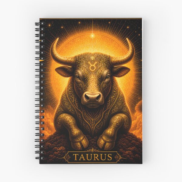 Item preview, Golden Taurus: Strength Cosmic Serenity Zodiac Art designed and sold by Clavivs.