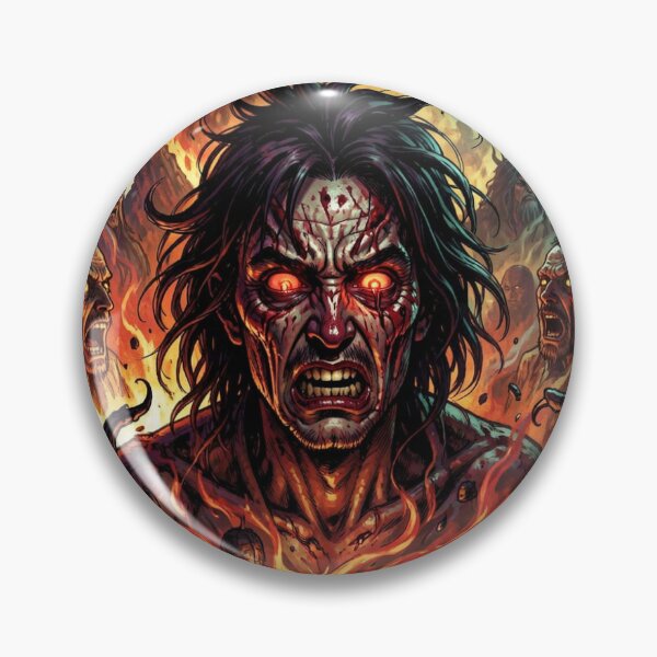 Item preview, A dark fantasy scene with a fiery creature, menacing figures, and epic, dramatic energy. designed and sold by FotoworldEdel.