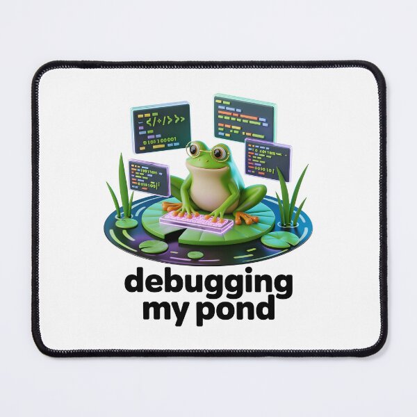 Item preview, Frog Programmer Debugging My Pond Cute Coding Humor Design designed and sold by RBToper.