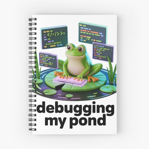 Item preview, Frog Programmer Debugging My Pond Cute Coding Humor Design designed and sold by RBToper.