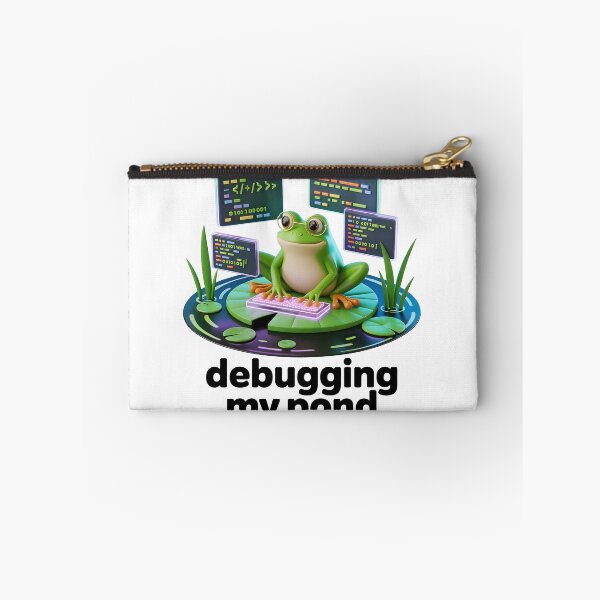 Item preview, Frog Programmer Debugging My Pond Cute Coding Humor Design designed and sold by RBToper.