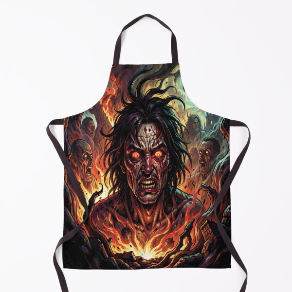 Item preview, A dark fantasy scene with a fiery creature, menacing figures, and epic, dramatic energy. designed and sold by FotoworldEdel.
