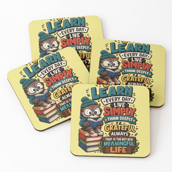 Item preview, Learn Every Day Live Simply Think Deeply Owl Motivation Cartoon designed and sold by mr.bardook.