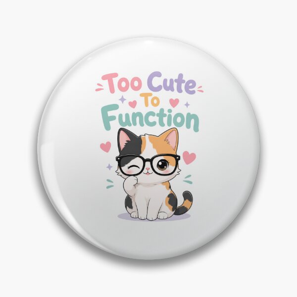Item preview, Too Cute To Function Kawaii Cat Sticker | Black Glasses designed and sold by Ashley critters.