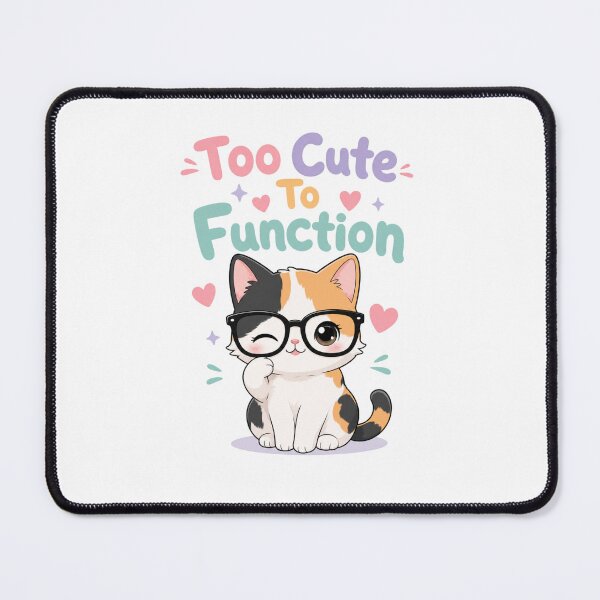 Item preview, Too Cute To Function Kawaii Cat Sticker | Black Glasses designed and sold by Ashley critters.