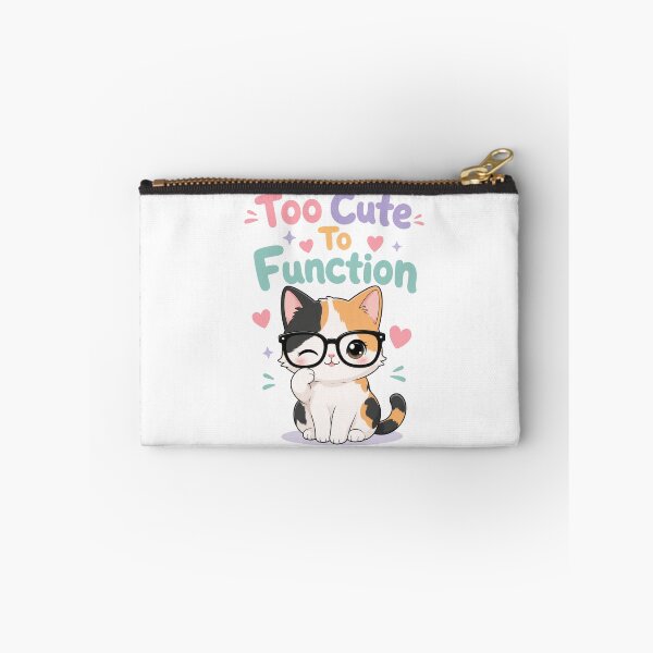 Item preview, Too Cute To Function Kawaii Cat Sticker | Black Glasses designed and sold by Ashley critters.