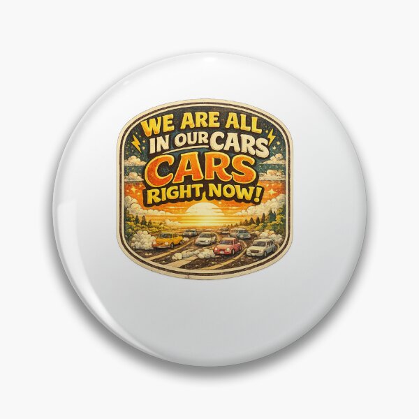Item preview, We Are All In Our Cars Right Now Retro Funny Car Lover Vintage Sunset Sticker designed and sold by Artbysarmina.