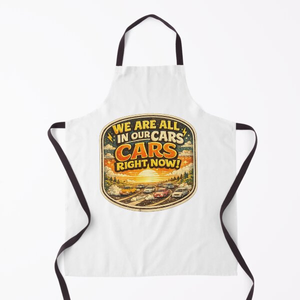 Item preview, We Are All In Our Cars Right Now Retro Funny Car Lover Vintage Sunset Sticker designed and sold by Artbysarmina.