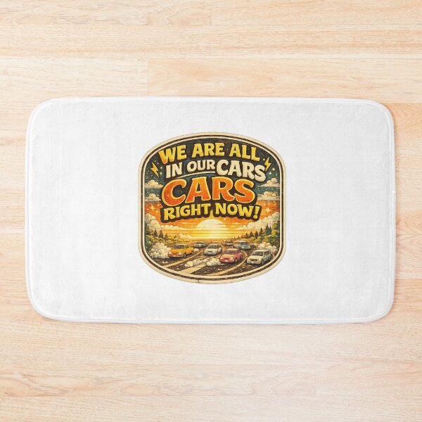 Item preview, We Are All In Our Cars Right Now Retro Funny Car Lover Vintage Sunset Sticker designed and sold by Artbysarmina.