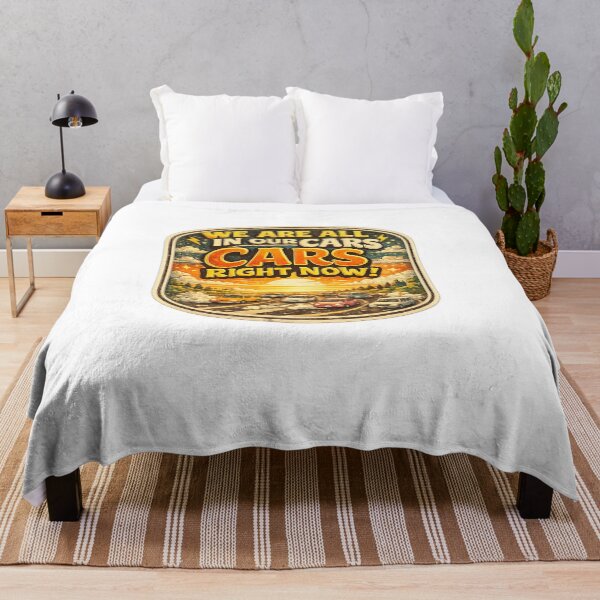 Item preview, We Are All In Our Cars Right Now Retro Funny Car Lover Vintage Sunset Sticker designed and sold by Artbysarmina.