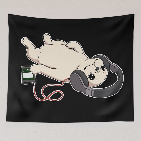 Item preview, Lazy Pug Listening to Music designed and sold by Othala888.