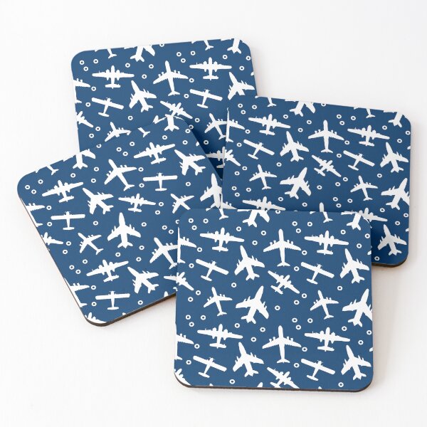 Item preview, Blue and White Aeroplanes Silhouette Pattern designed and sold by CreativeTwins.
