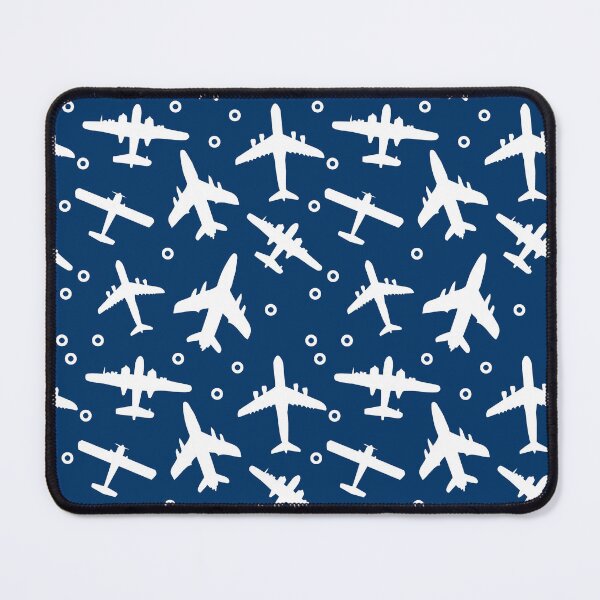 Item preview, Blue and White Aeroplanes Silhouette Pattern designed and sold by CreativeTwins.