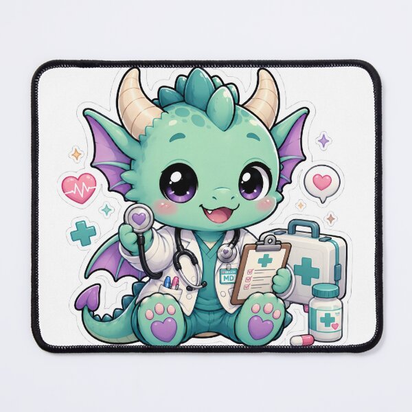 Item preview, Cute Kawaii Doctor Dragon Sticker designed and sold by PixelMood Stickers.