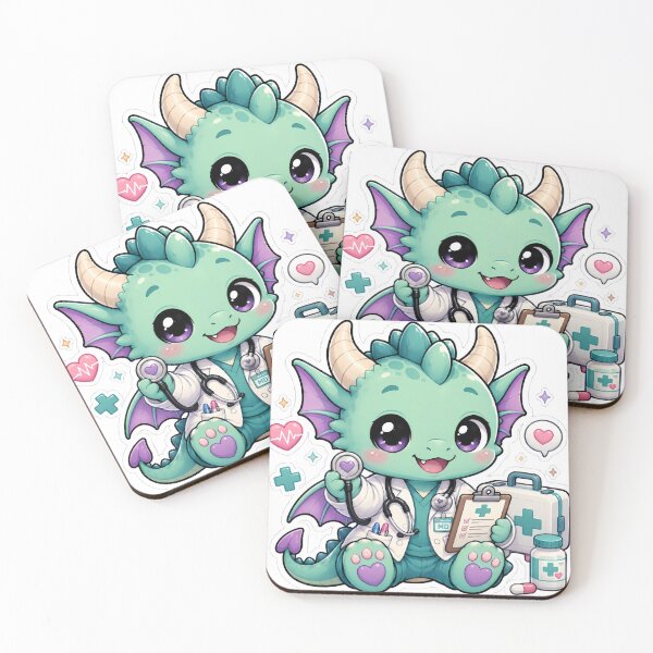 Item preview, Cute Kawaii Doctor Dragon Sticker designed and sold by PixelMood Stickers.