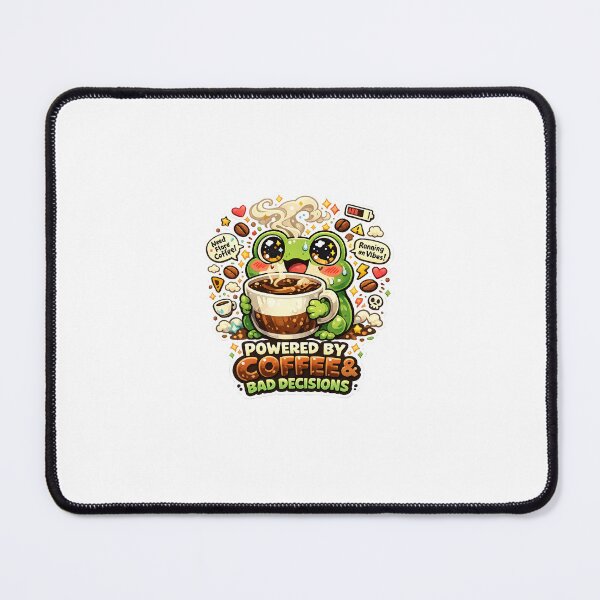 Item preview, Powered By Coffee And Bad Decisions Frog designed and sold by Cozy404Lab.