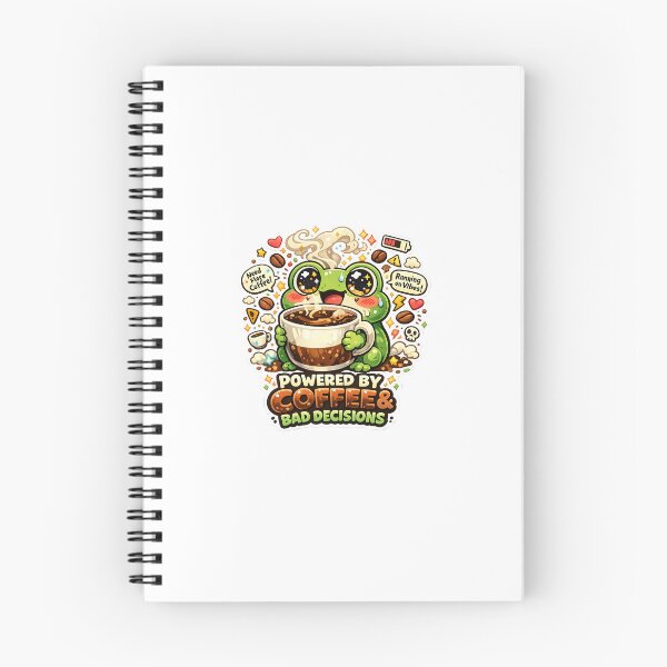 Item preview, Powered By Coffee And Bad Decisions Frog designed and sold by Cozy404Lab.