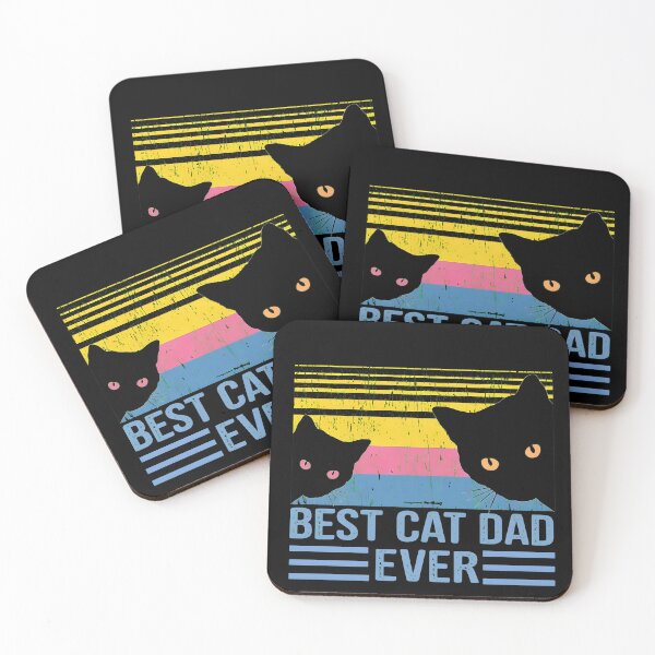 Item preview, BEST CAT DAD EVER Peeking Cats Retro designed and sold by StranHabesre51.