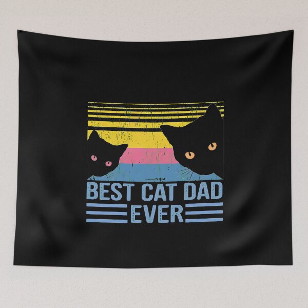 Item preview, BEST CAT DAD EVER Peeking Cats Retro designed and sold by StranHabesre51.