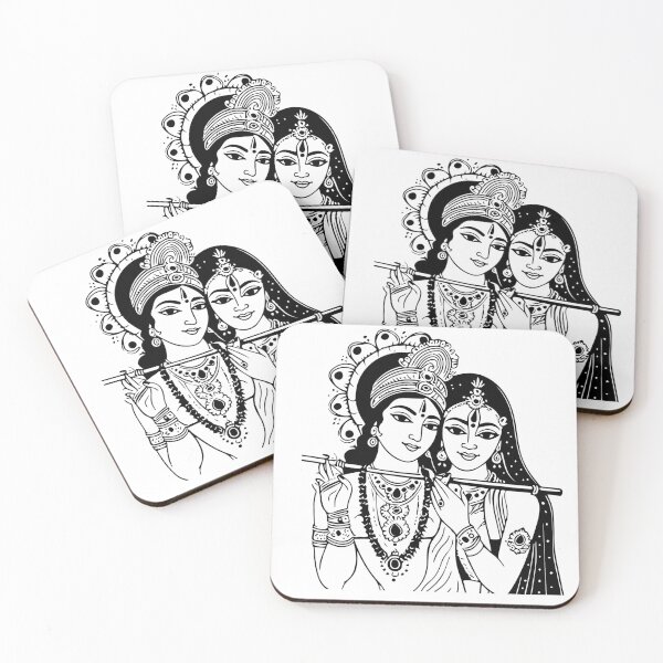 Item preview, Radha and Krishna Minimalist Line Art designed and sold by Urban Vybe.