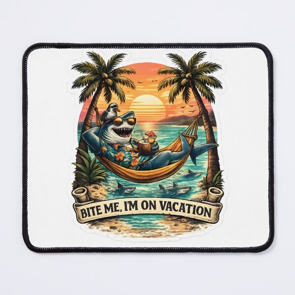 Item preview, Shark Vacation Mode Tropical Sunset designed and sold by KICOR.