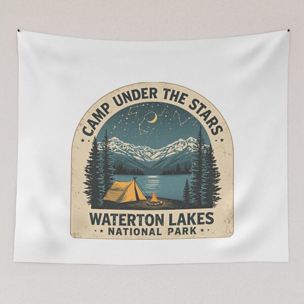 Item preview, Camp Under The Stars Waterton Lakes National Park Camping Outdoors Adventure designed and sold by JonesFlora2025.