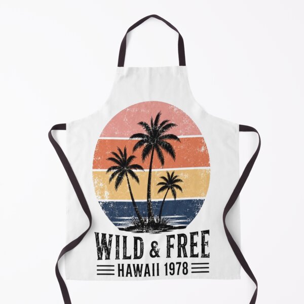 Item preview, Wild & Free Hawaii 1978 Retro Vintage Palm Trees Sunset Surf T-Shirt designed and sold by ElkasDesign.