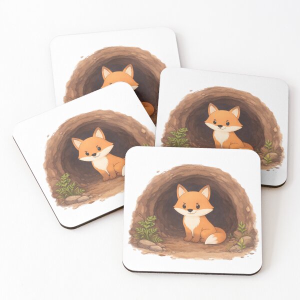 Item preview, Cozy Little Fox in a Den - Cute Forest Animal Illustration designed and sold by Inka Moon Design.