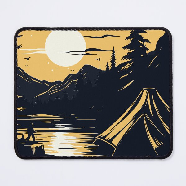 Item preview, Moonlit Lakeside Camp – Wilderness Camping Night Scene designed and sold by Canvas-Whispers.