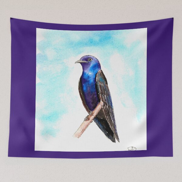 Item preview, Purple Martin Watercolour Painting designed and sold by Art by Kirsten Sneath.