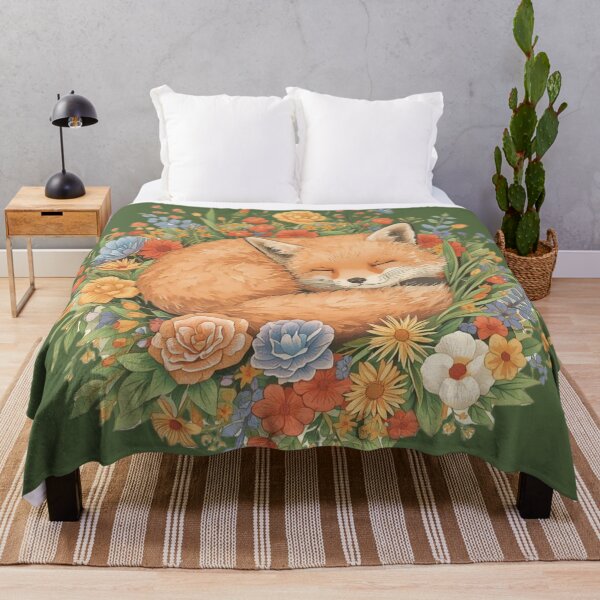 Item preview, Sleeping Fox Floral Illustration – Cozy Pastel Animal Art for Nursery Decor designed and sold by Art70shop.