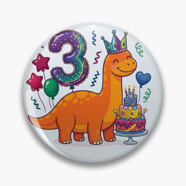 Item preview, Cute Orange Sauropod Dinosaur Third Birthday Party designed and sold by Tronstell.