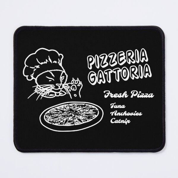 Item preview, Pizzeria Gattoria - Funny Pizza Box Cat (white) designed and sold by Scolliecat.