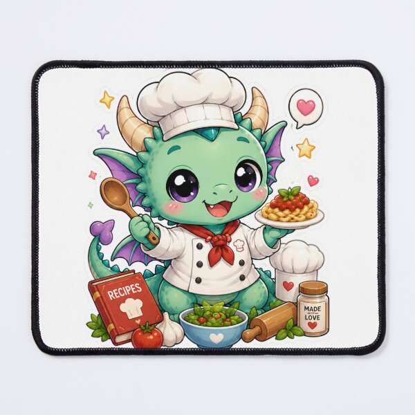 Item preview, Cute Kawaii Chef Dragon Sticker designed and sold by PixelMood Stickers.