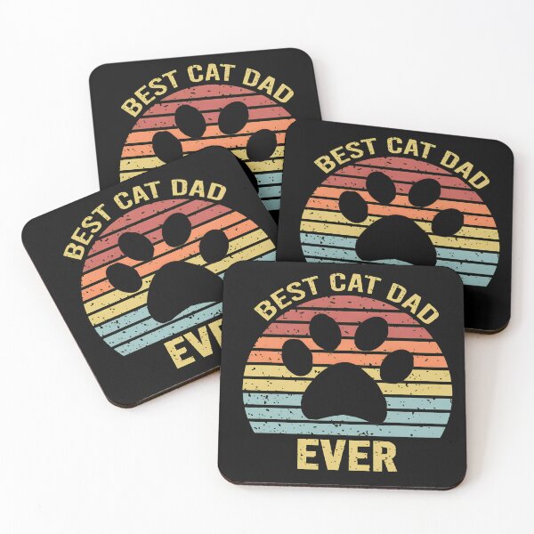Item preview, Best Cat Dad Ever Retro Sunset Paw Print designed and sold by StranHabesre51.