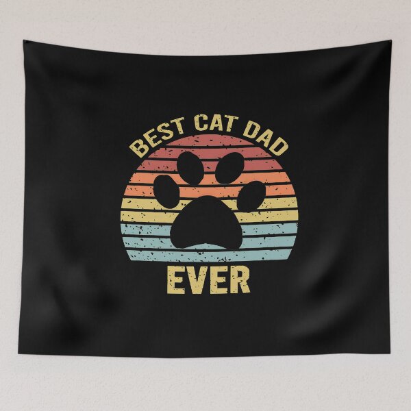 Item preview, Best Cat Dad Ever Retro Sunset Paw Print designed and sold by StranHabesre51.