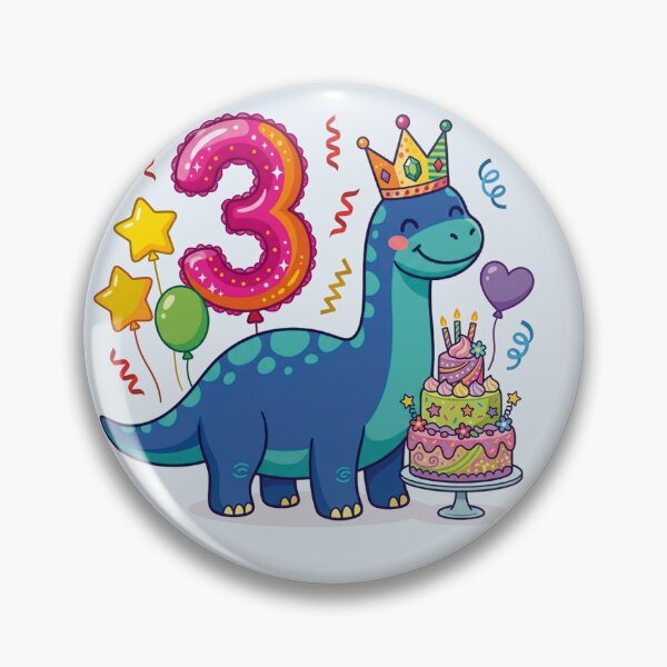 Item preview, Cute Blue Sauropod Dinosaur Third Birthday Party designed and sold by Tronstell.