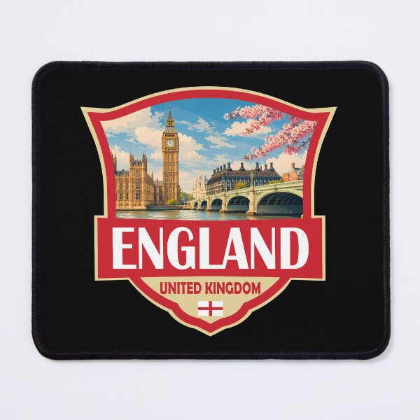 Item preview, England United Kingdom Illustration Retro Badge designed and sold by KrisSidDesigns.