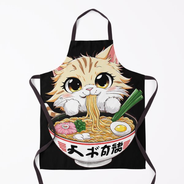 Item preview, Hungry Cat Eating Ramen Noodles Japanese Food Lover designed and sold by AmaXONIC.